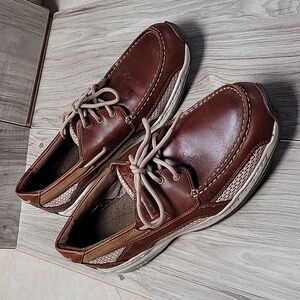 Dunham Captain Comfort Walking Shoes Brown Leather Men's 10.5